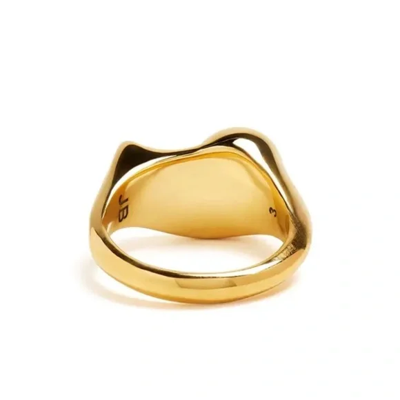 Jenny Bird Gold Lucille Signet Ring - size 3 - Picture 4 of 7